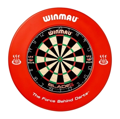 Deluxe beskyttelsesring til din dartskive i rød m/ Winmau logo