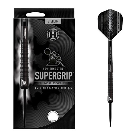 Supergrip Black Edition 90% NT steeltip dartpile fra Harrows - 23 gram