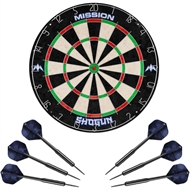 Mission Shogun dartsett – Dartskive og 2 sett piler