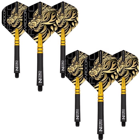 Jonny Clayton Nitro Ionic shaft & flights sort/gull, 2 sett