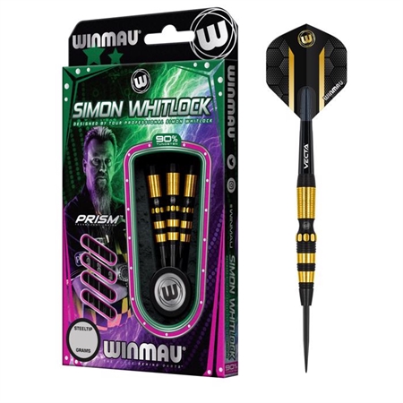 Simon Whitlock 90% NT Dual Coating Onyx/AU steeltip dartpile fra Winmau - 23 gram