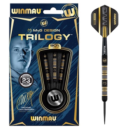  MvG Trilogy 90% NT steeltip dartpile fra Winmau 23 gr